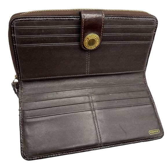 y2k COACH Legacy Brown Signature Canvas Wallet - Picture 6 of 9